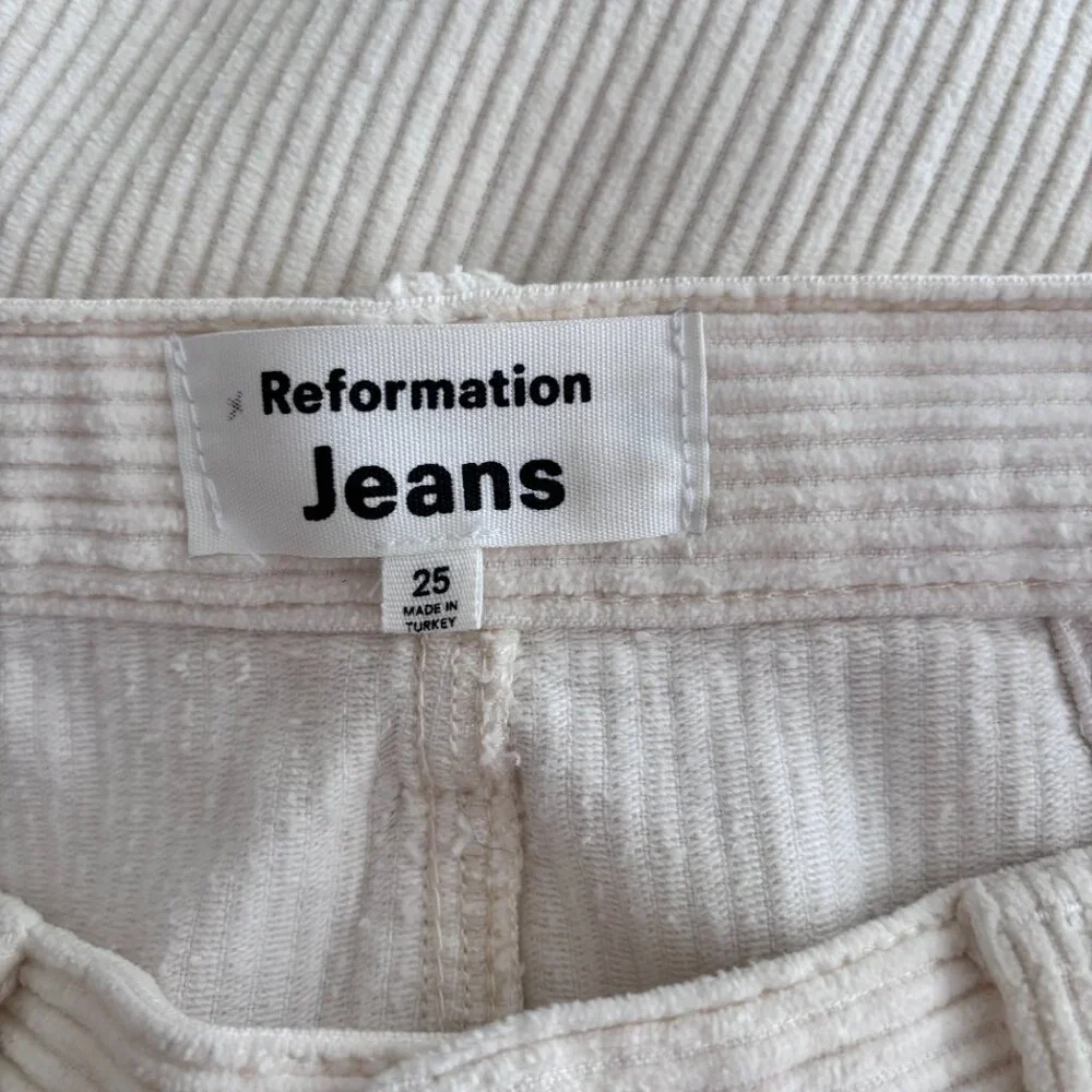 Reformation Alyssa High Rise Wide Leg Corduroy Pants